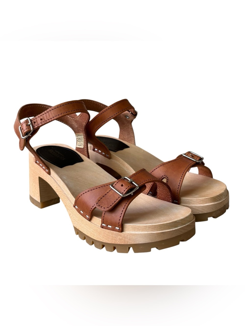 SWEDISH HASBEENS Natural Leather Clog Sandals